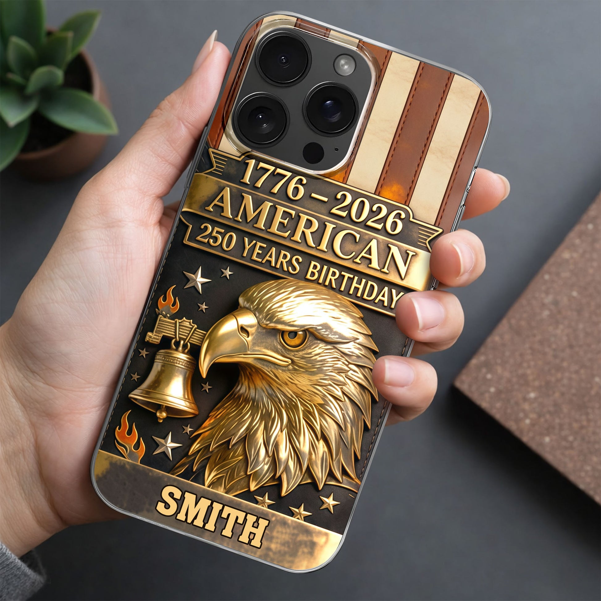 American 250 Years Birthday With Eagle and Liberty Bell