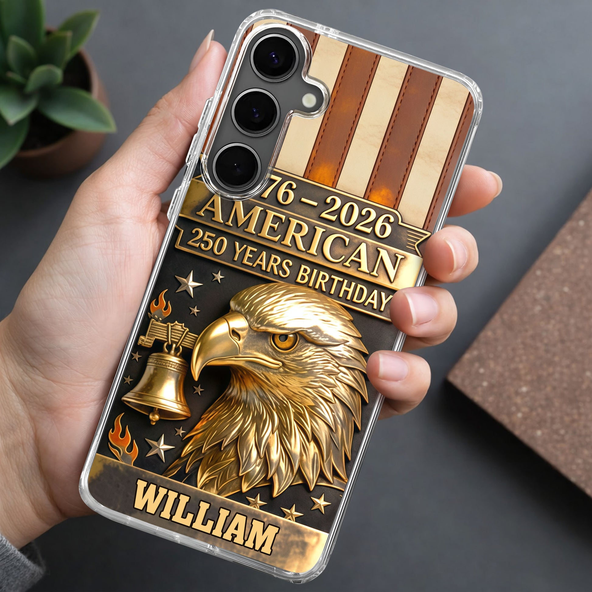 American 250 Years Birthday With Eagle and Liberty Bell