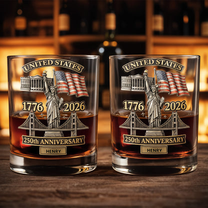 United States 250th Anniversary Whiskey Glass