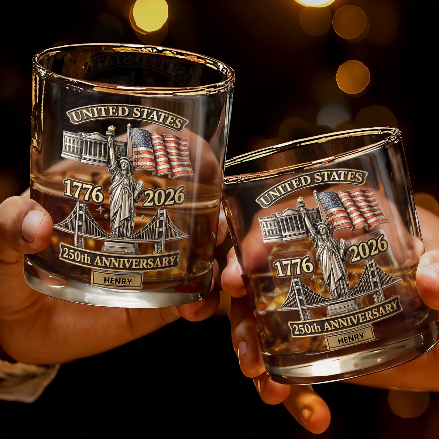 United States 250th Anniversary Whiskey Glass