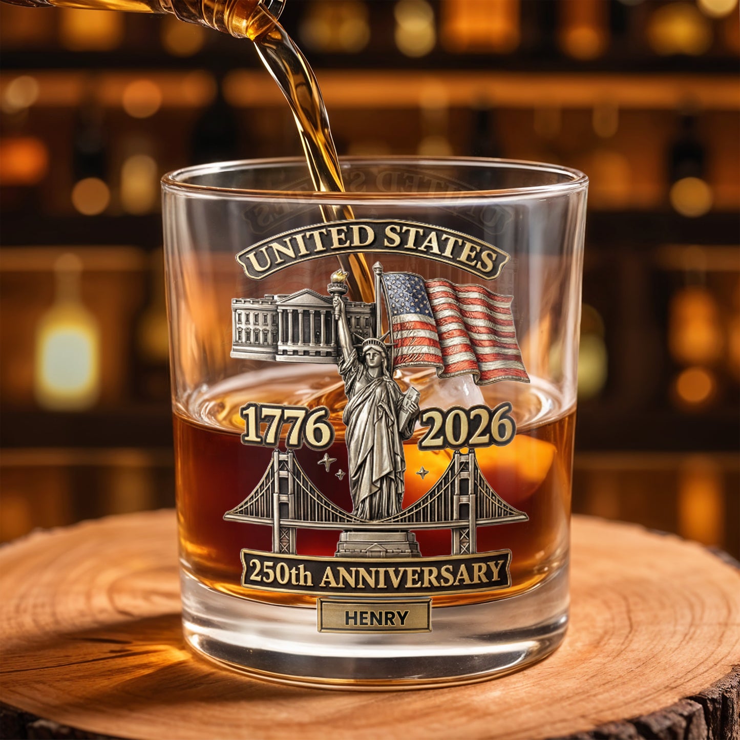 United States 250th Anniversary Whiskey Glass