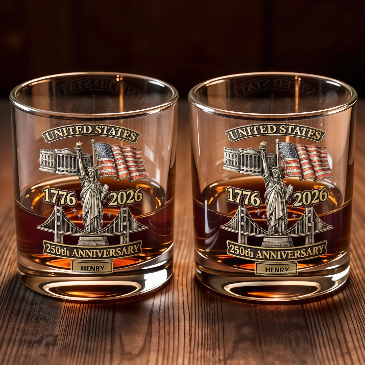 United States 250th Anniversary Whiskey Glass