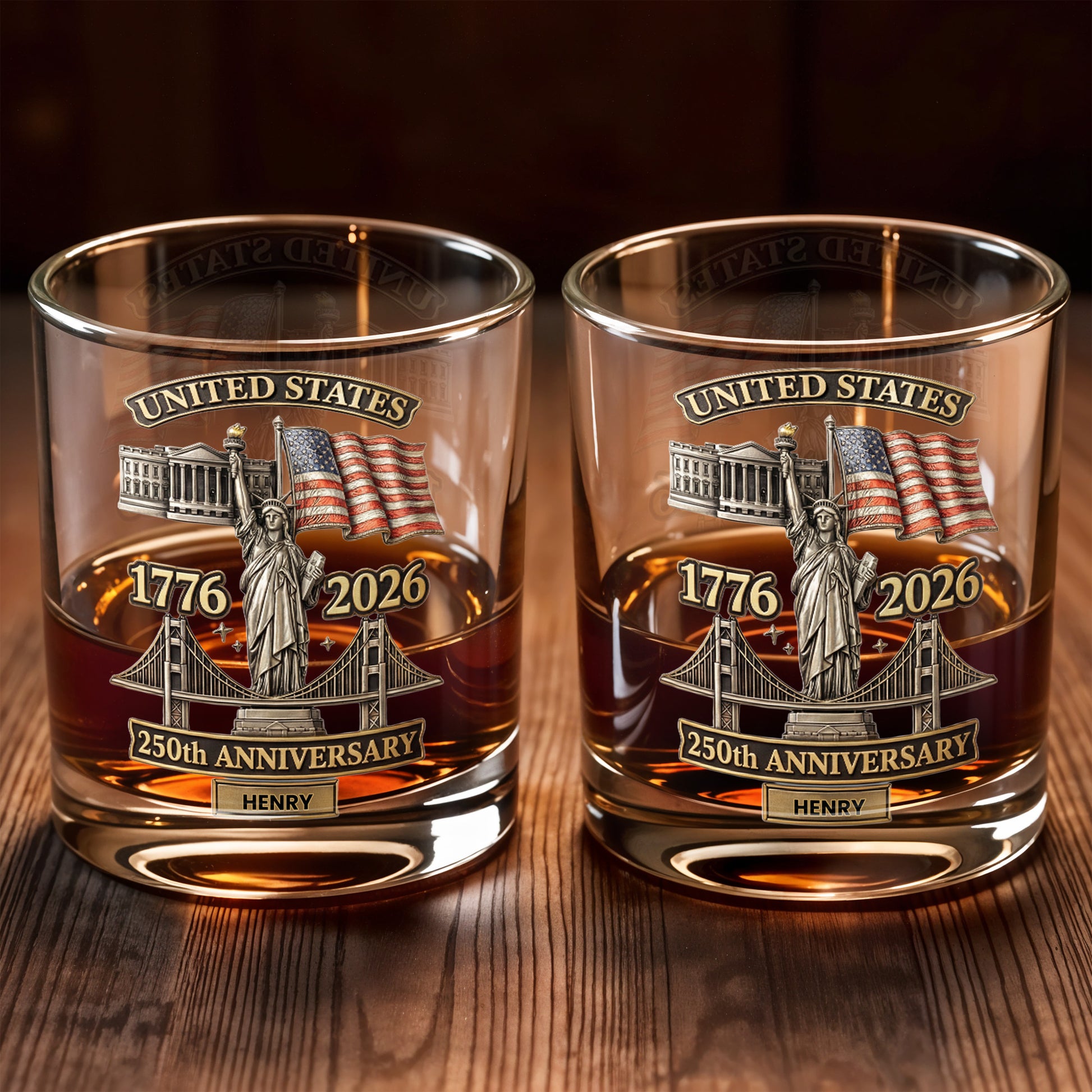 United States 250th Anniversary Whiskey Glass