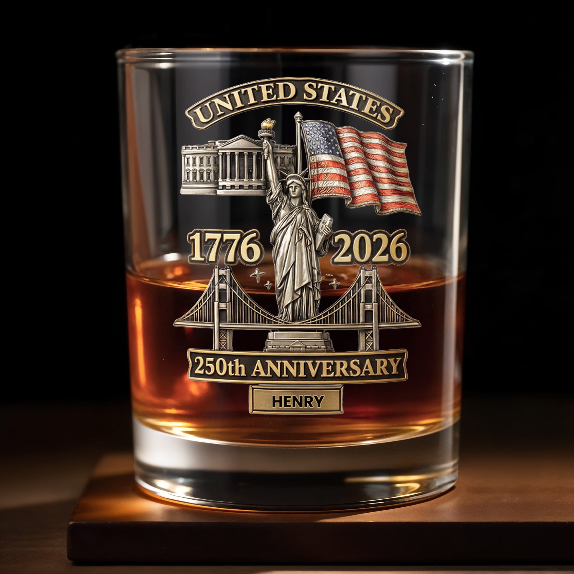United States 250th Anniversary Whiskey Glass