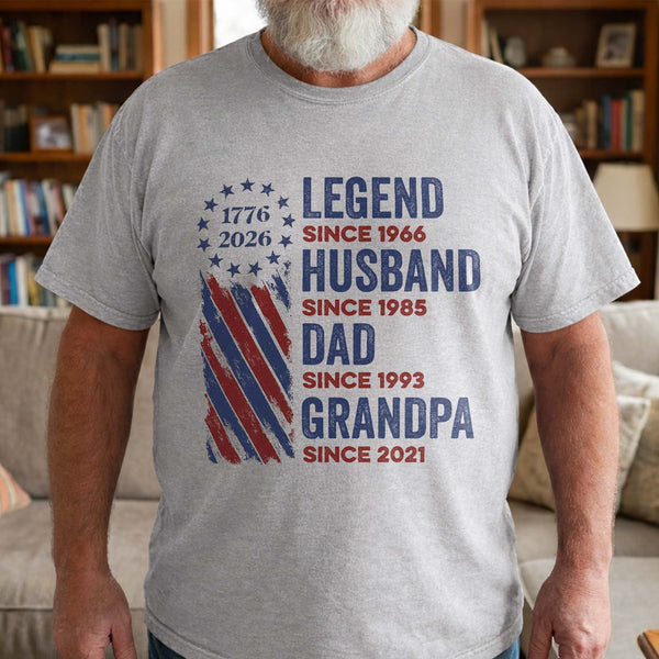 Legend Husband Dad Grandpa Patriotic Stars And Stripes Design