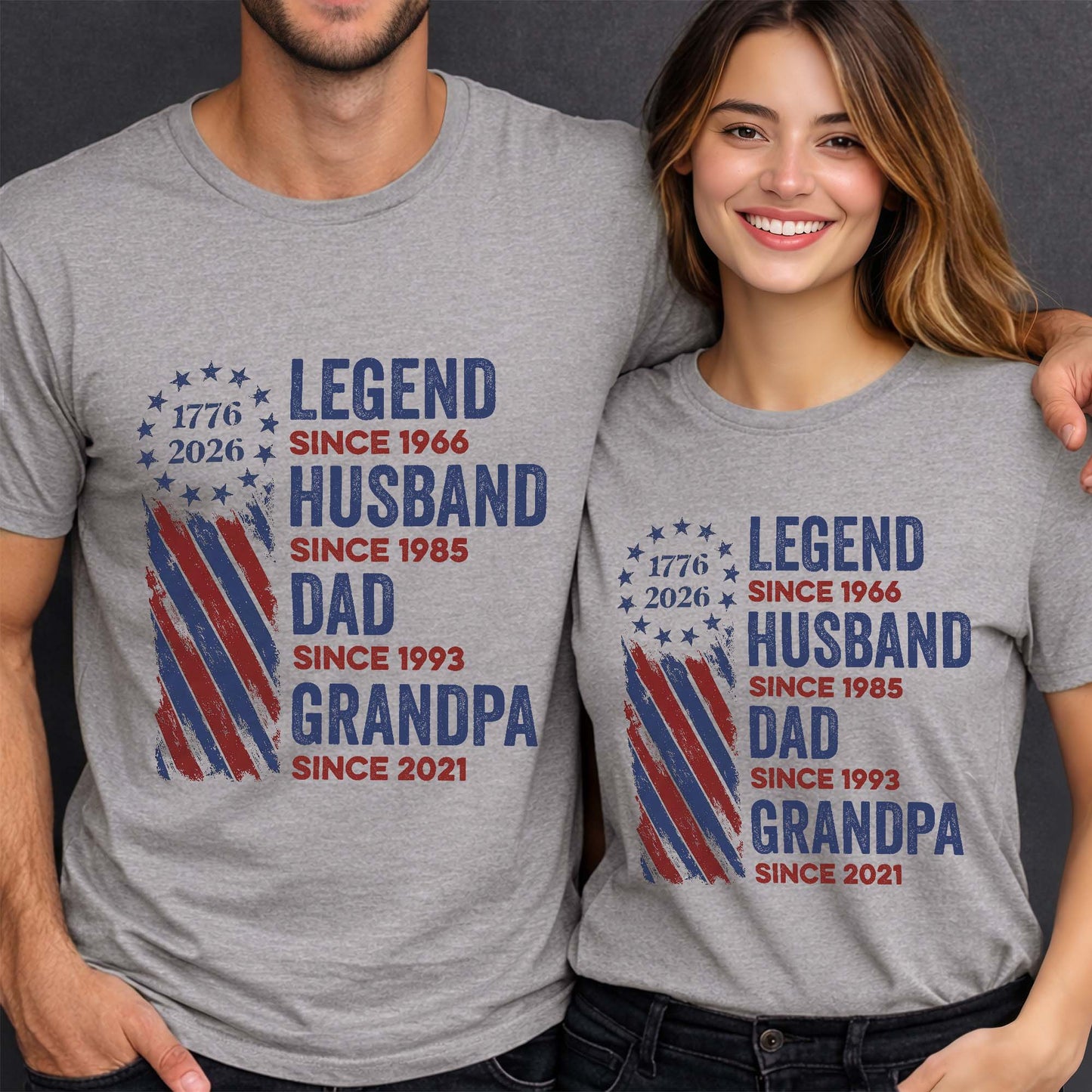 Legend Husband Dad Grandpa Patriotic Stars And Stripes Design