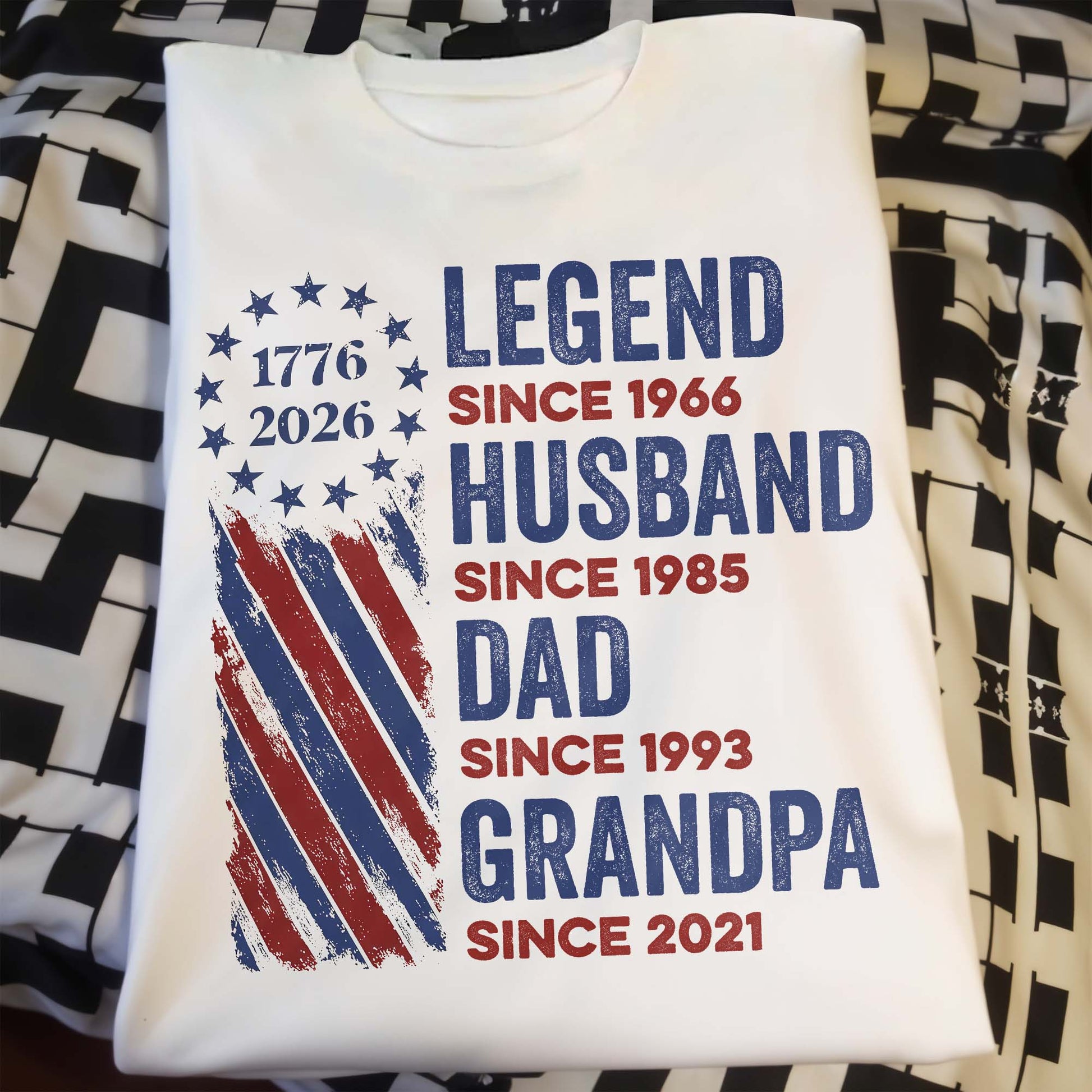 Legend Husband Dad Grandpa Patriotic Stars And Stripes Design