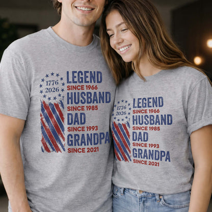 Legend Husband Dad Grandpa Patriotic Stars And Stripes Design
