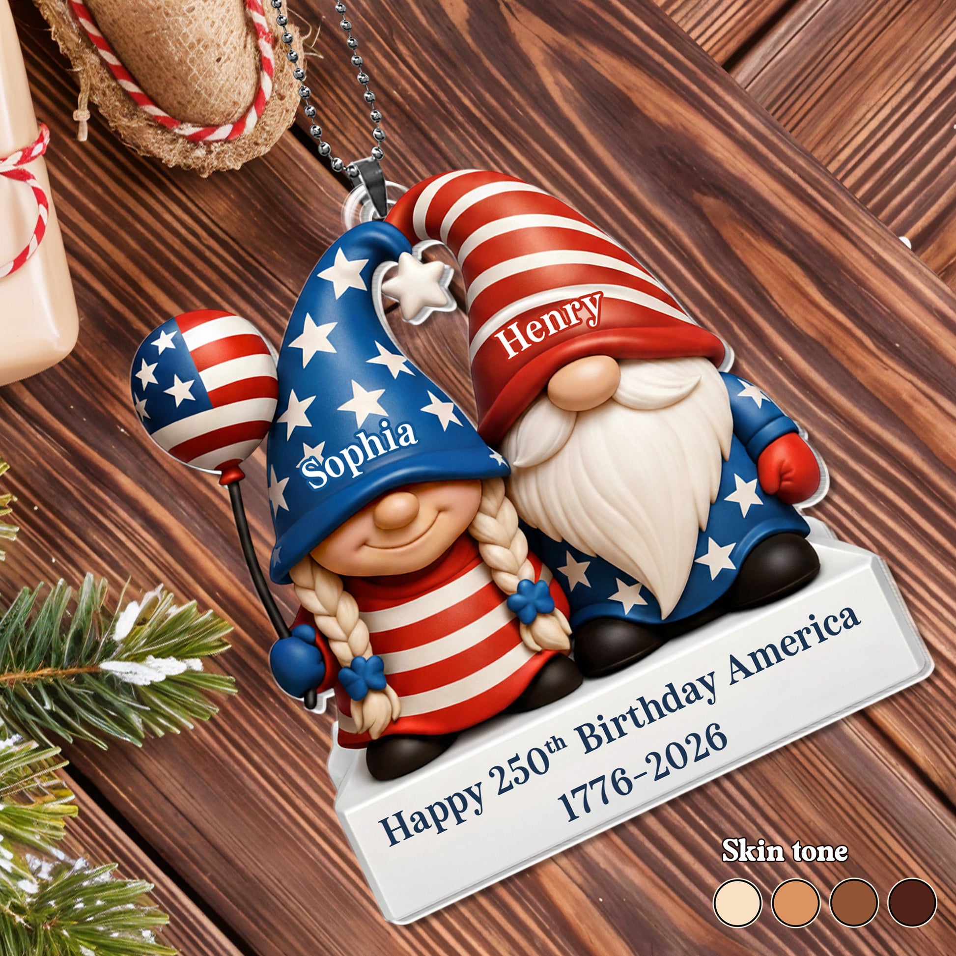 Happy 250th Birthday America Patriotic Gnomes