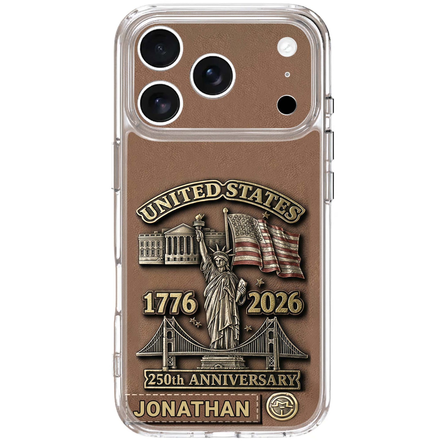 United States 250th Anniversary With Statue Of Liberty And Flag