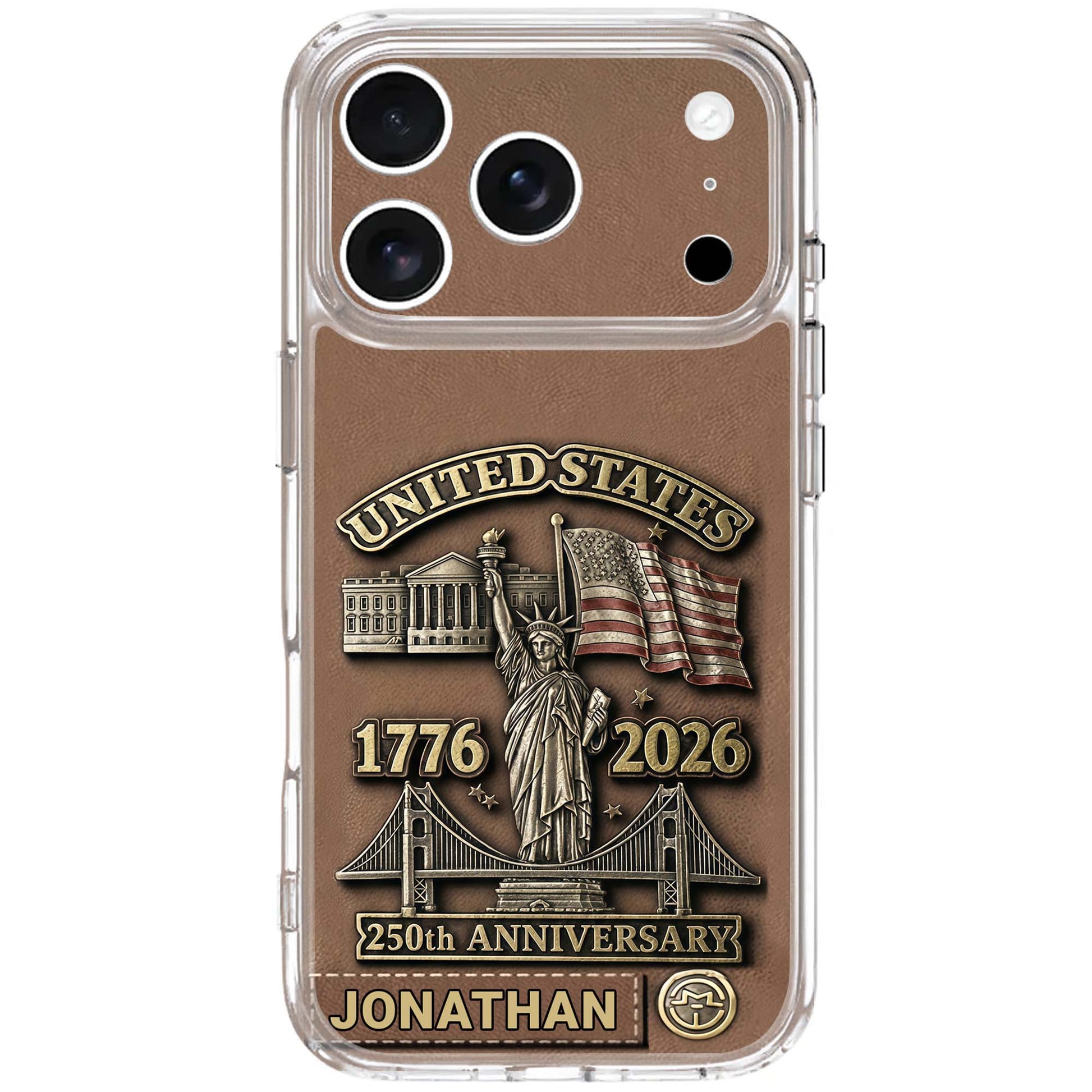 United States 250th Anniversary With Statue Of Liberty And Flag