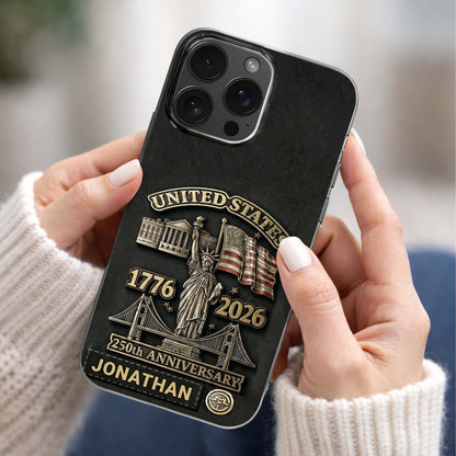 United States 250th Anniversary With Statue Of Liberty And Flag