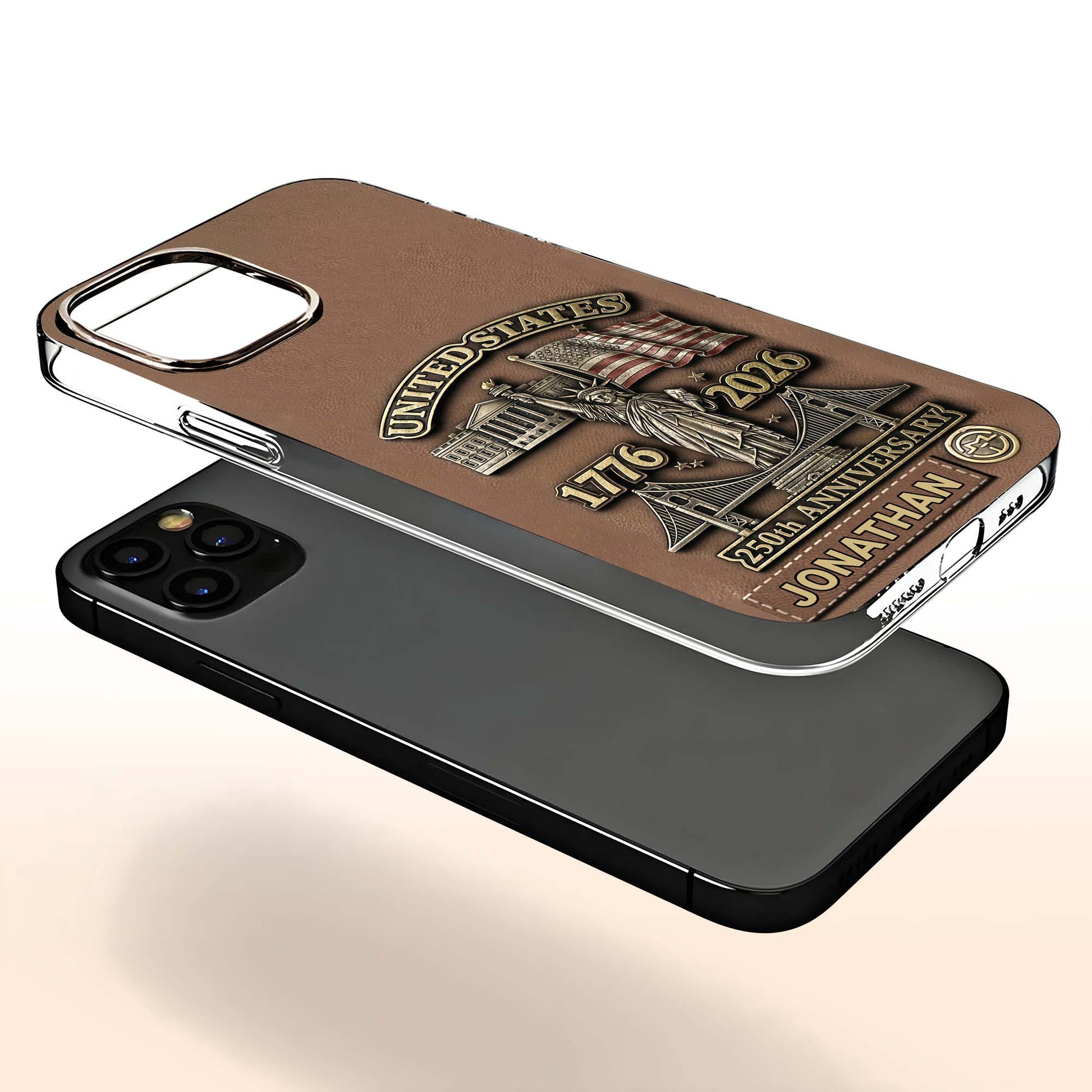 United States 250th Anniversary With Statue Of Liberty And Flag