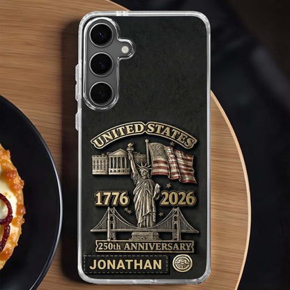 United States 250th Anniversary With Statue Of Liberty And Flag