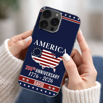 America 250th Anniversary USA Map Flag Patriotic