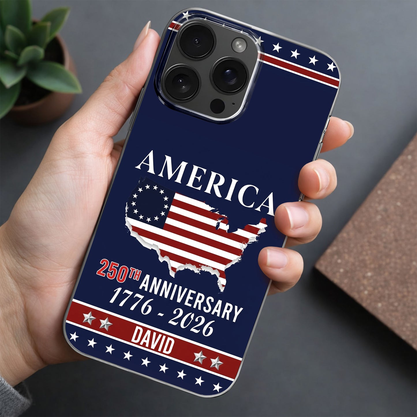 America 250th Anniversary USA Map Flag Patriotic