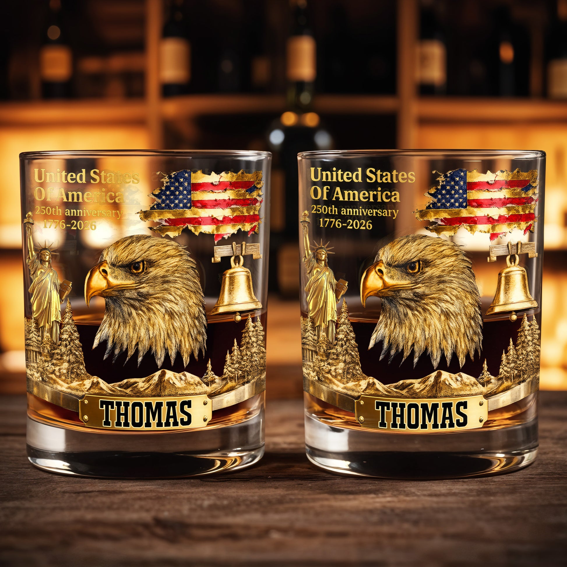 United States Of America Anniversary Patriot Bald Eagle And Flag