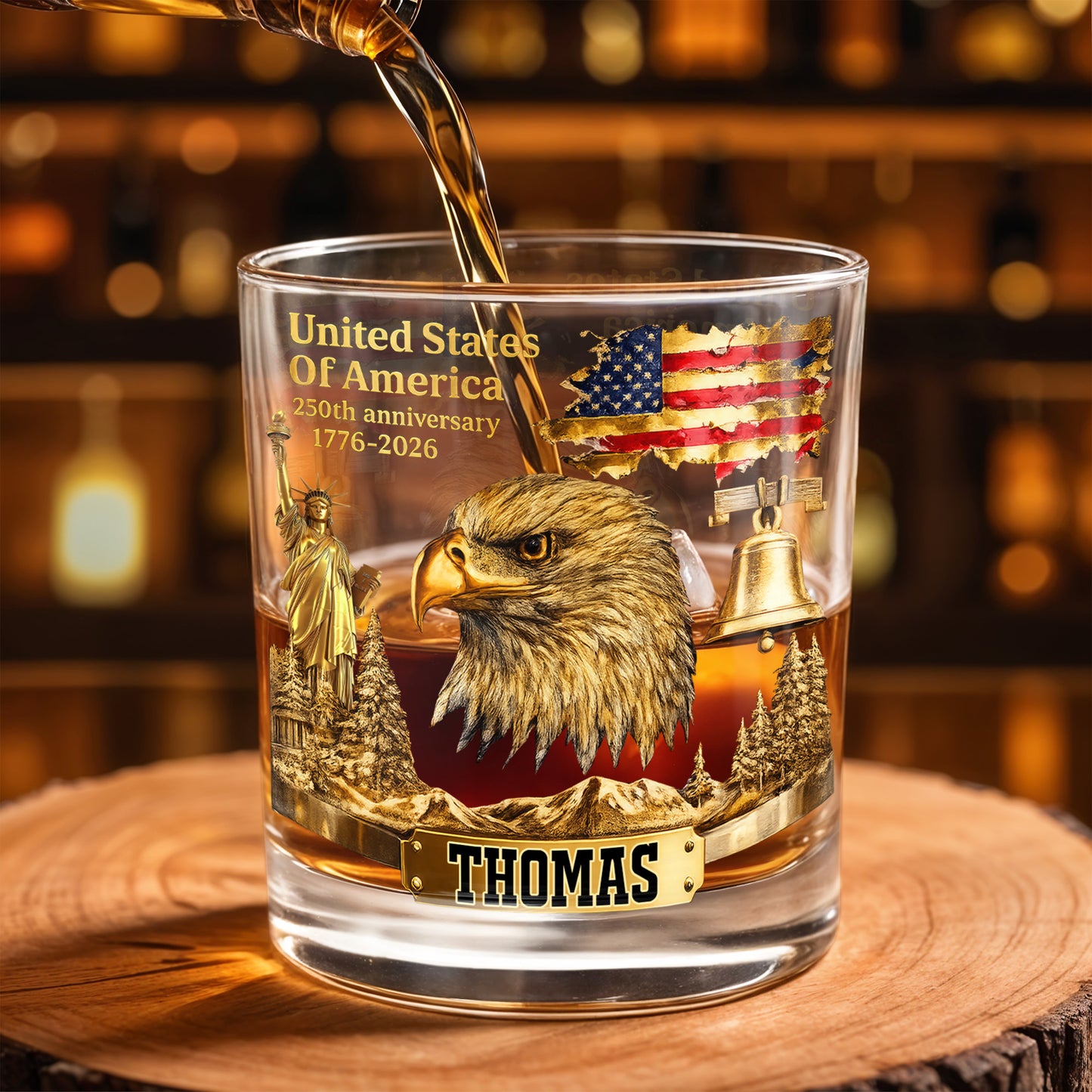 United States Of America Anniversary Patriot Bald Eagle And Flag