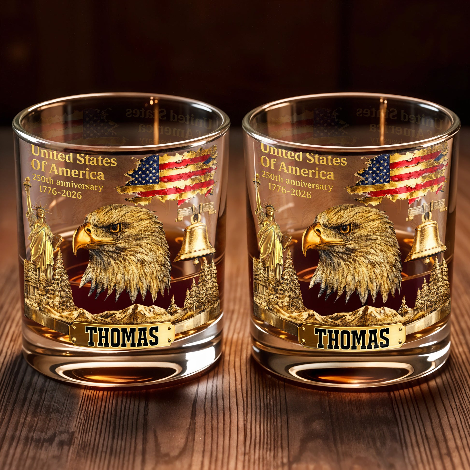 United States Of America Anniversary Patriot Bald Eagle And Flag