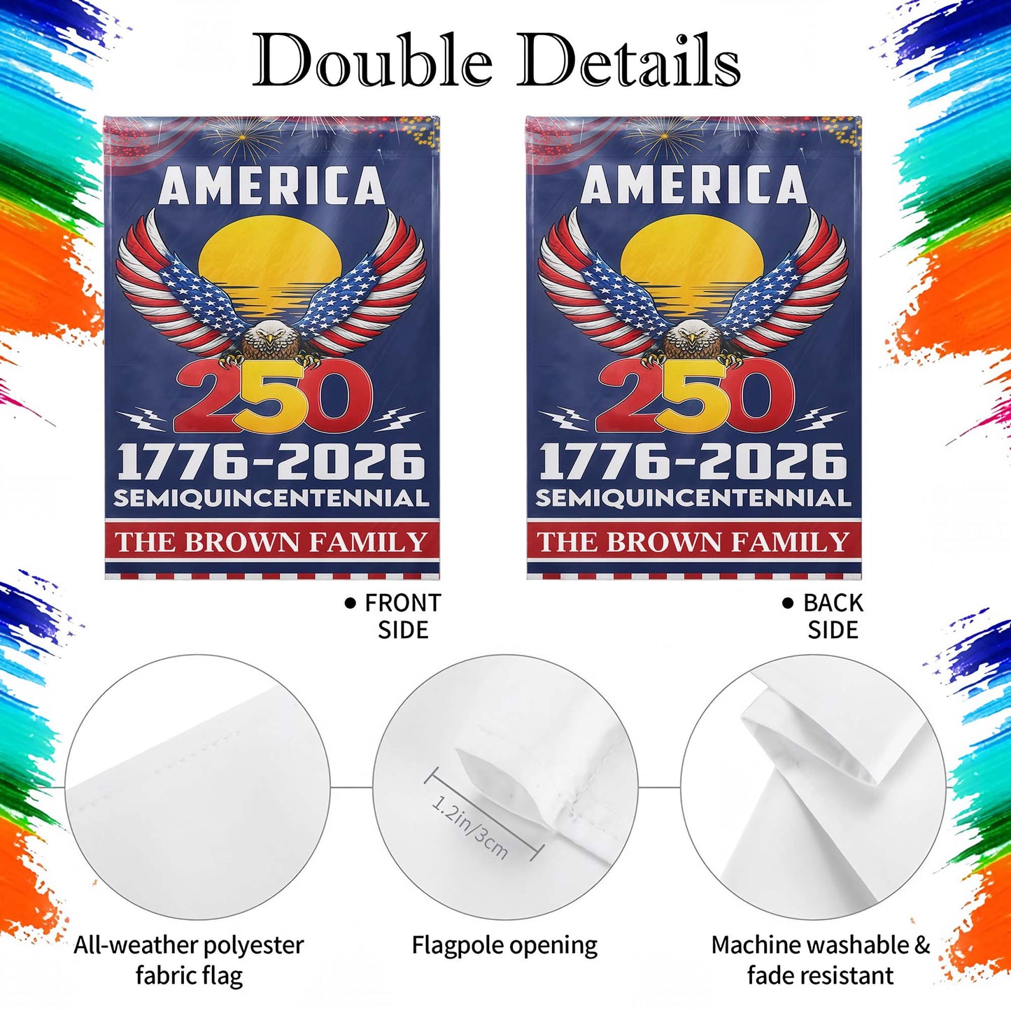 America Semiquincentennial With Bald Eagle And Flag Wings Our Family