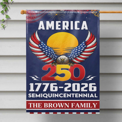 America Semiquincentennial With Bald Eagle And Flag Wings Our Family