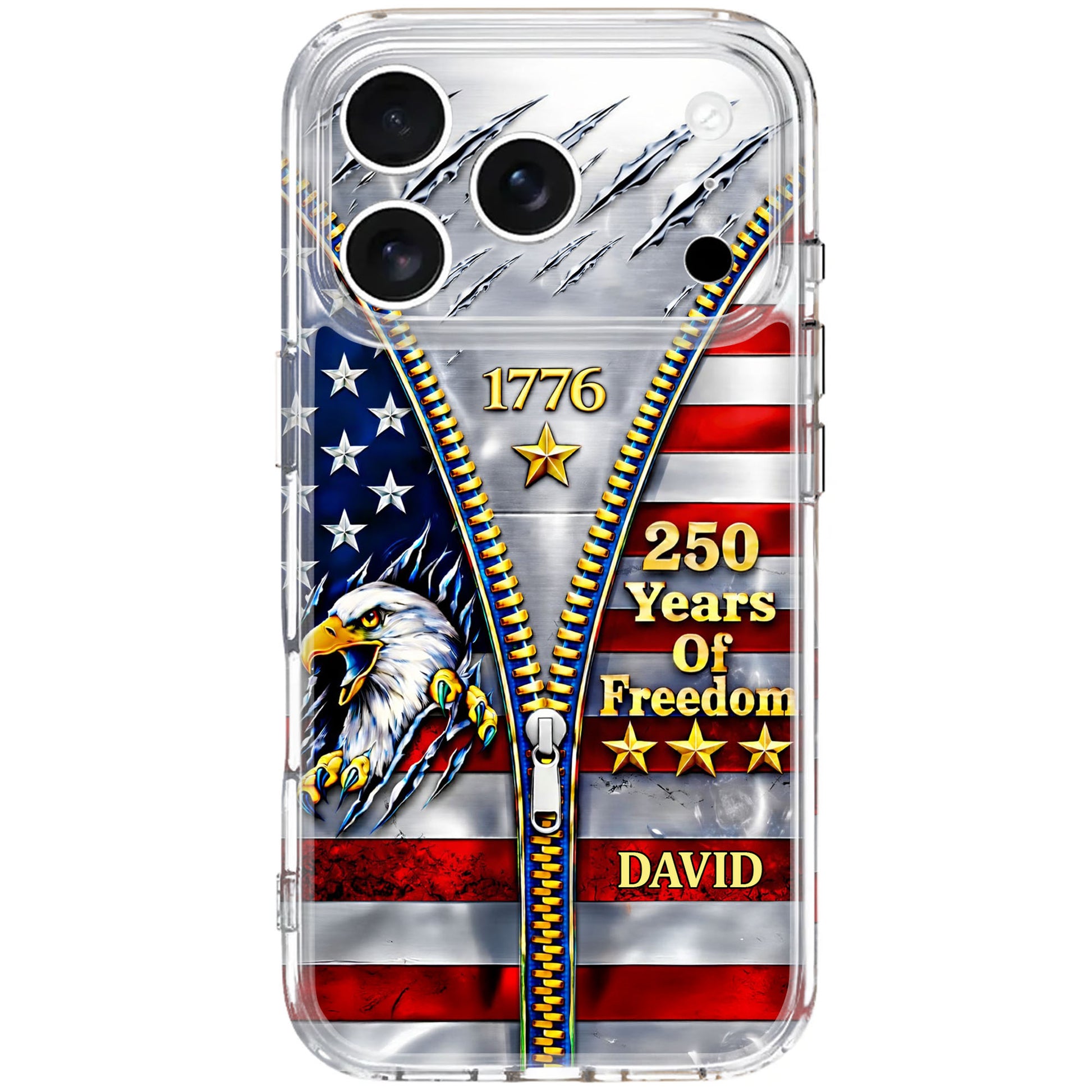 Years Of Freedom American Flag Eagle With Zipper
