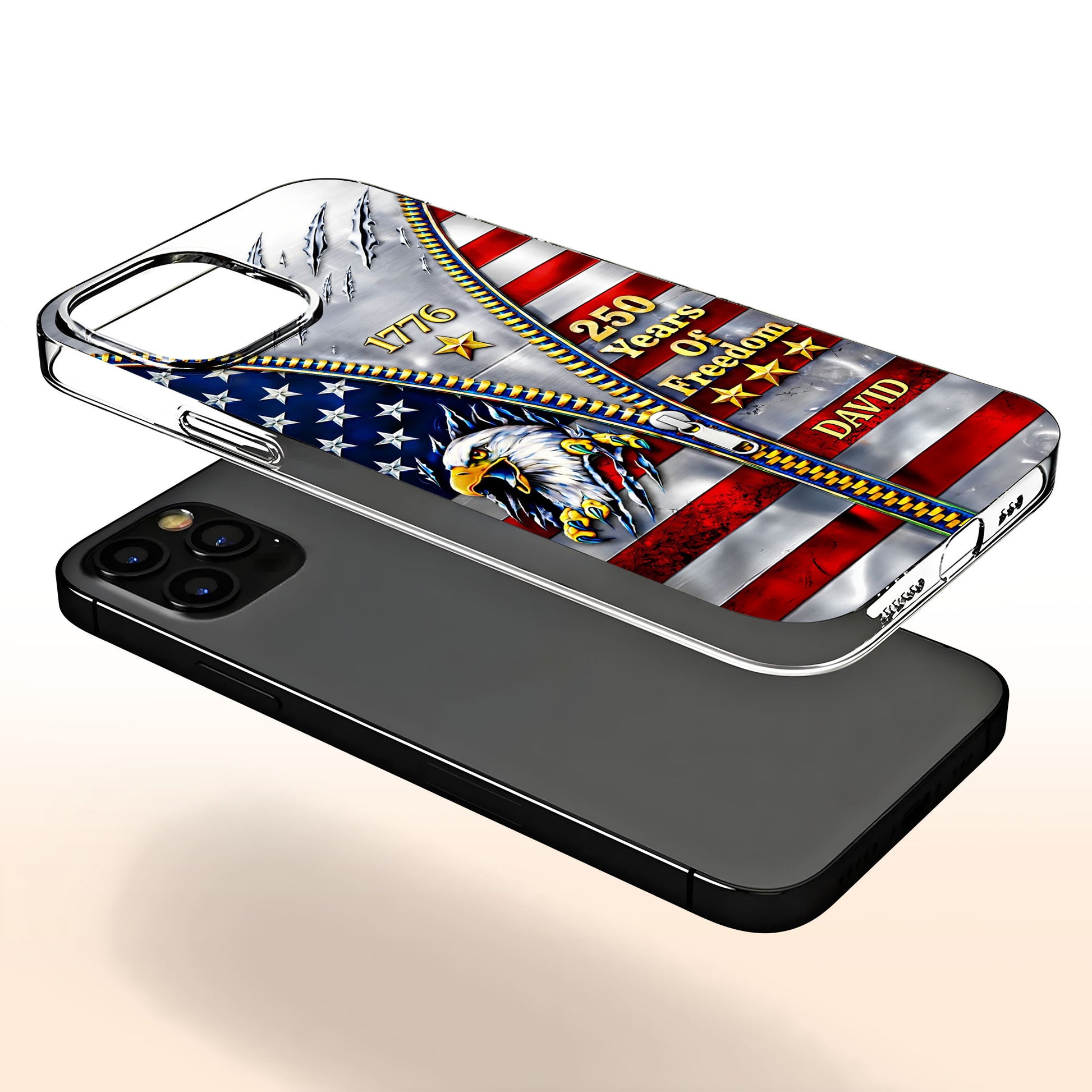 Years Of Freedom American Flag Eagle With Zipper