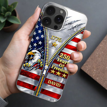 Years Of Freedom American Flag Eagle With Zipper