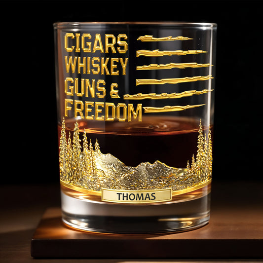 Cigars Whiskey Guns & Freedom Mountains And Pine Trees