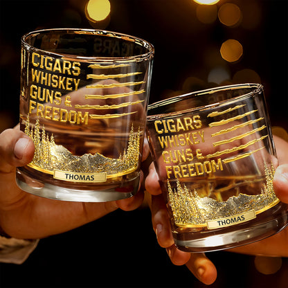 Cigars Whiskey Guns & Freedom Mountains And Pine Trees