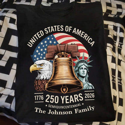United States Of America Semiquincentennial Patriotic Liberty Bell And Eagle - Personalized Custom Unisex T-shirt, Hoodie - INDE140_BBAS