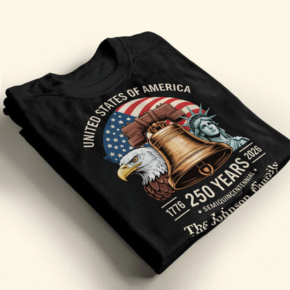 United States Of America Semiquincentennial Patriotic Liberty Bell And Eagle - Personalized Custom Unisex T-shirt, Hoodie - INDE140_BBAS