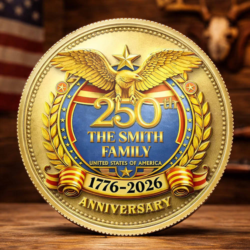 The Family United States Of America Anniversary Eagle Laurel Wreath - Custom Commemorative Coin - INDE167_KCOIN