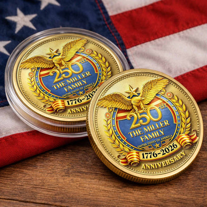 The Family United States Of America Anniversary Eagle Laurel Wreath - Custom Commemorative Coin - INDE167_KCOIN