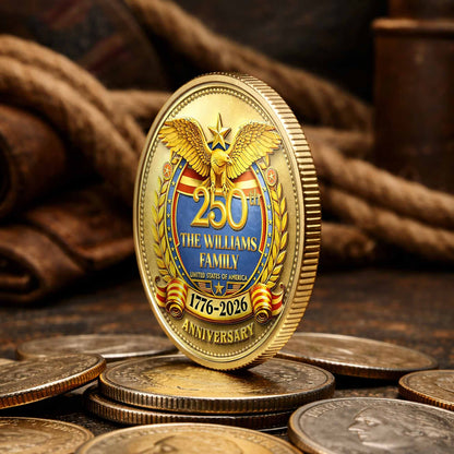 The Family United States Of America Anniversary Eagle Laurel Wreath - Custom Commemorative Coin - INDE167_KCOIN