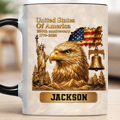United States Of America 250th Anniversary Eagle And Liberty Bell - Personalized Custom Accent Mug - INDE233_AMUG