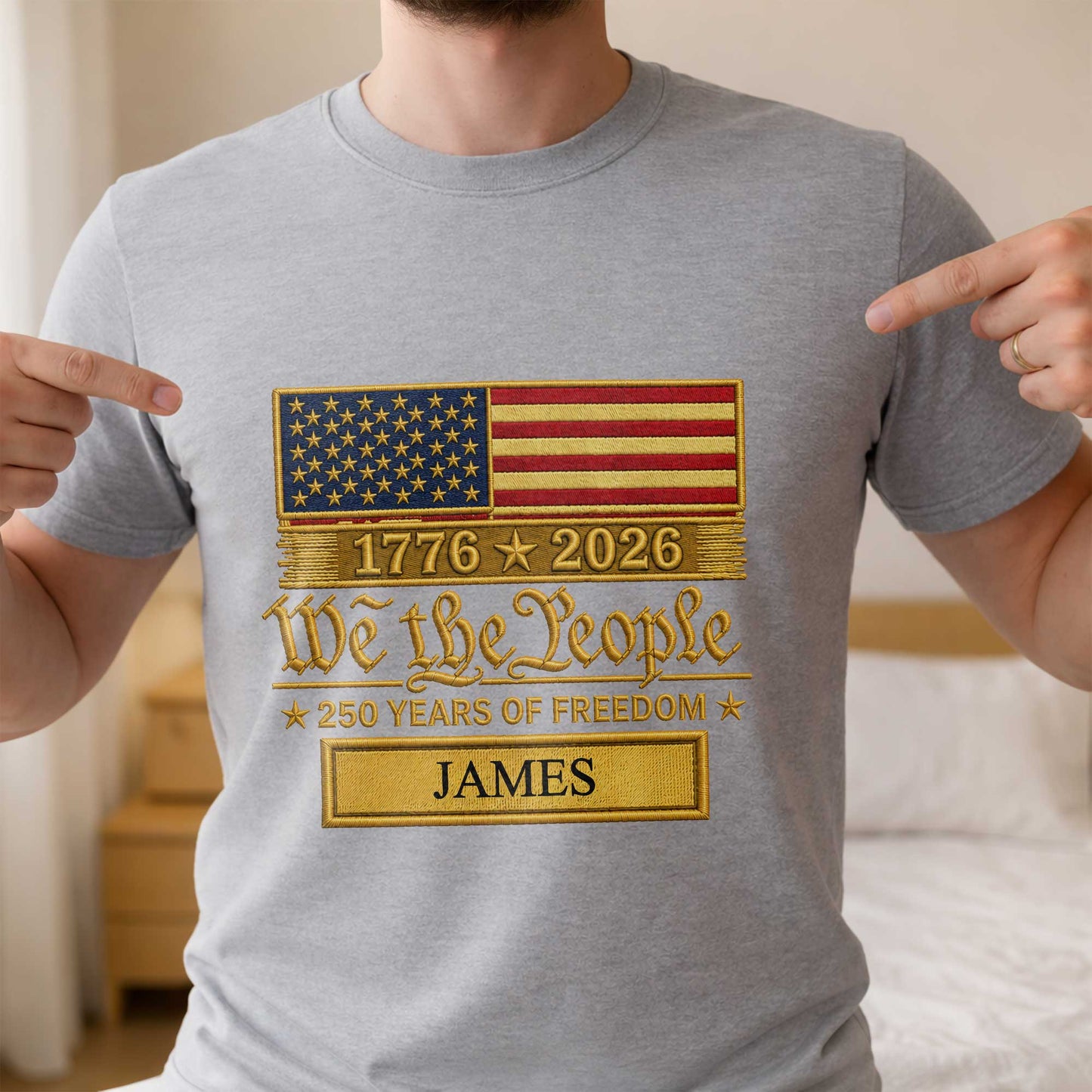 We The People Years Of Freedom American Flag Patriotic Design - Personalized Custom Unisex T-shirt, Hoodie - INDE257_WBAS
