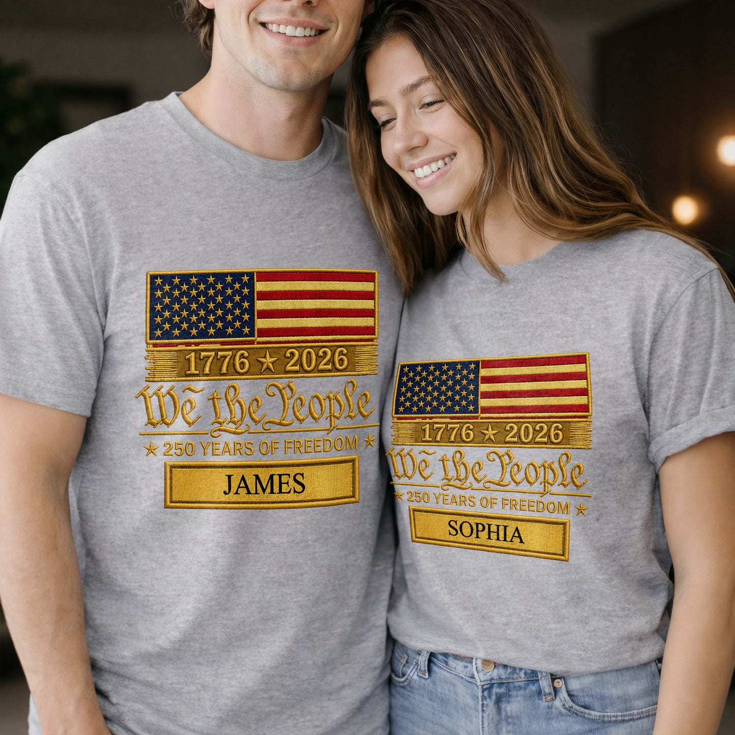 We The People Years Of Freedom American Flag Patriotic Design - Personalized Custom Unisex T-shirt, Hoodie - INDE257_WBAS