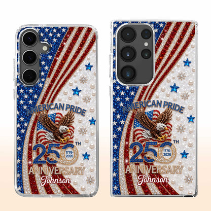 American Pride Anniversary Bald Eagle And Flag Jewelry Design - Personalized Clear Phone Case - INDE270_PHC