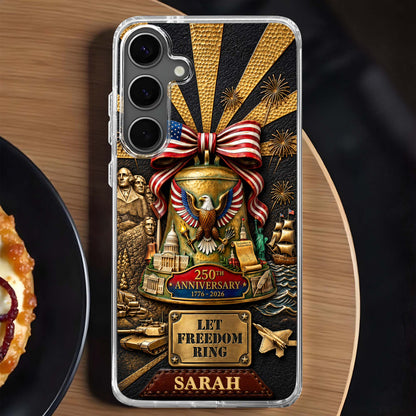 Let Freedom Ring Anniversary American Eagle And Liberty Bell - Personalized Clear Phone Case - INDE314_PHC