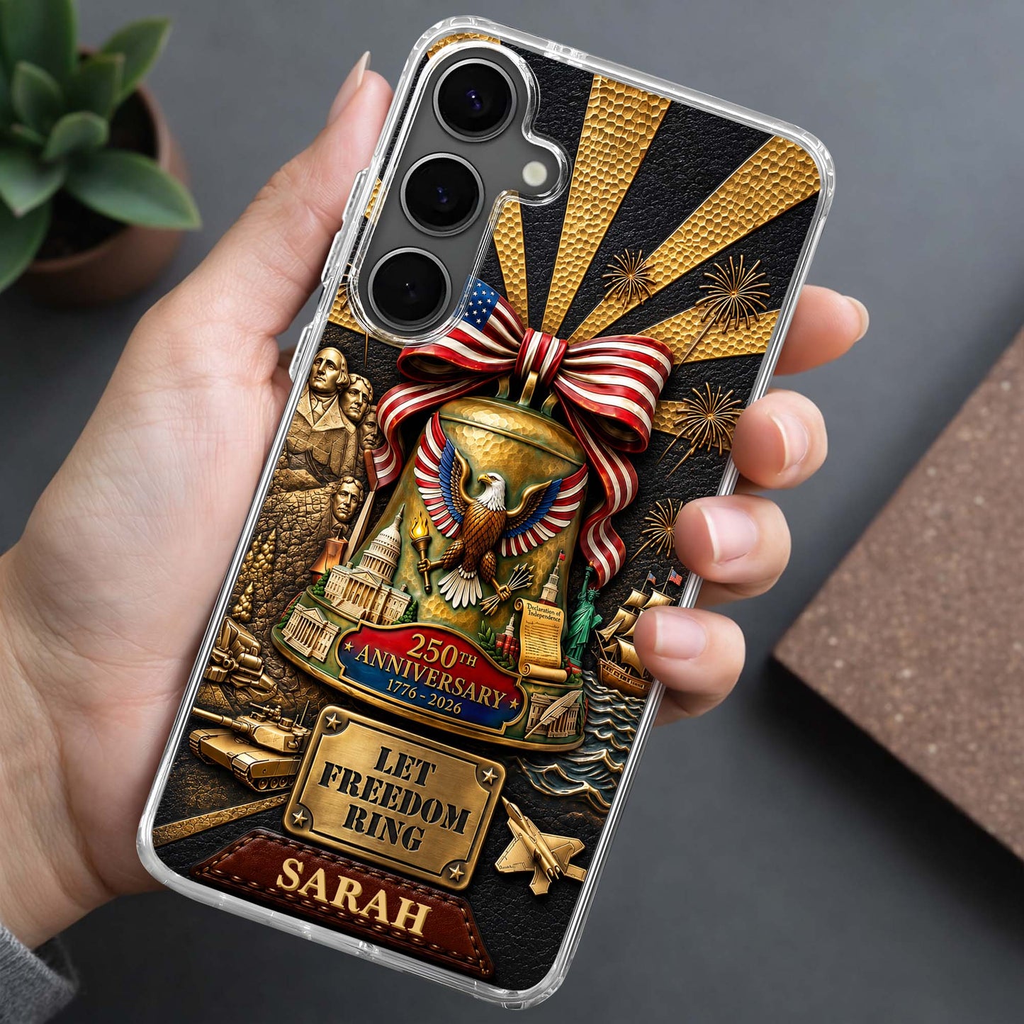 Let Freedom Ring Anniversary American Eagle And Liberty Bell - Personalized Clear Phone Case - INDE314_PHC