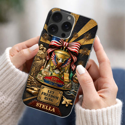 Let Freedom Ring Anniversary American Eagle And Liberty Bell - Personalized Clear Phone Case - INDE314_PHC
