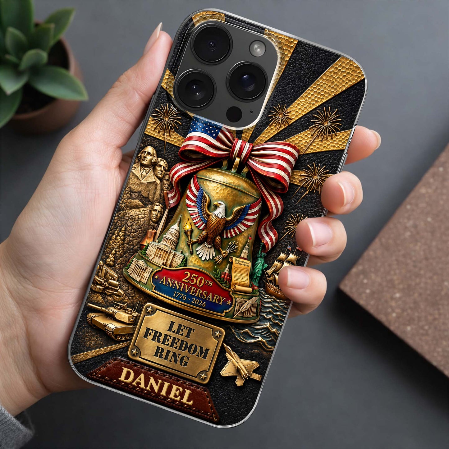 Let Freedom Ring Anniversary American Eagle And Liberty Bell - Personalized Clear Phone Case - INDE314_PHC