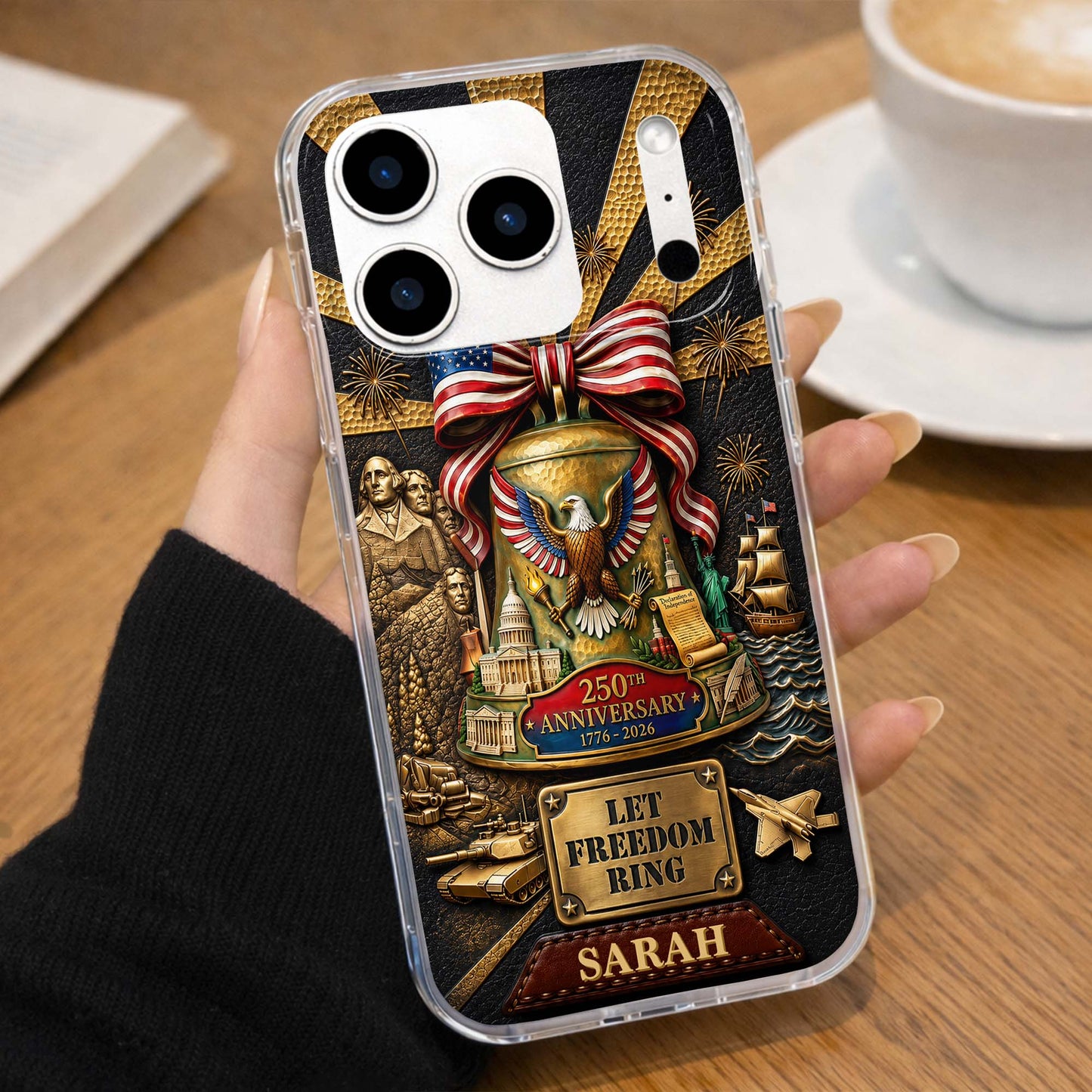 Let Freedom Ring Anniversary American Eagle And Liberty Bell - Personalized Clear Phone Case - INDE314_PHC