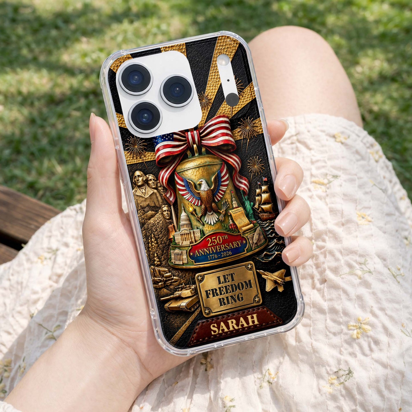 Let Freedom Ring Anniversary American Eagle And Liberty Bell - Personalized Clear Phone Case - INDE314_PHC