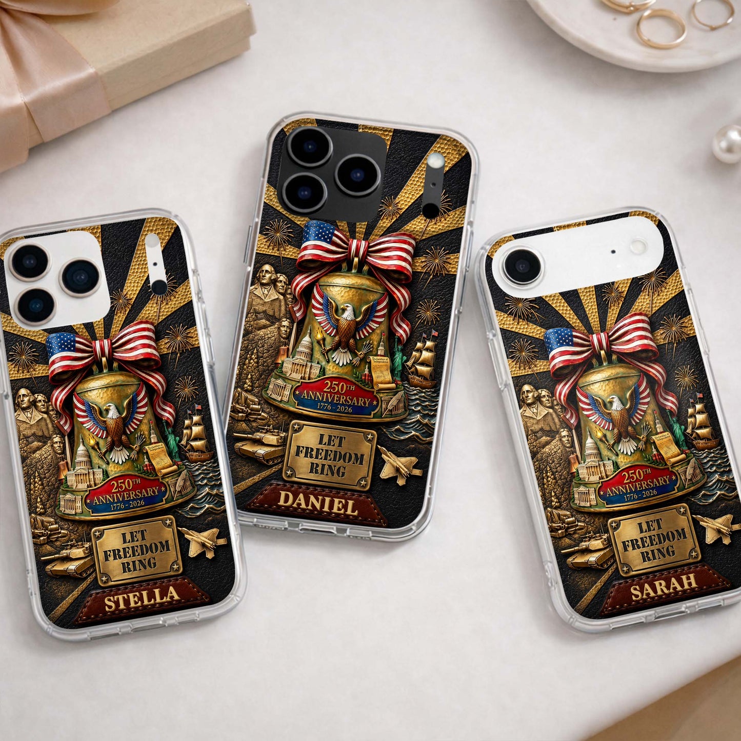 Let Freedom Ring Anniversary American Eagle And Liberty Bell - Personalized Clear Phone Case - INDE314_PHC