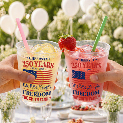 Cheers To 250 Years We The People Freedom American Flag - Personalized Frosted Cups - INDE325_FCUP