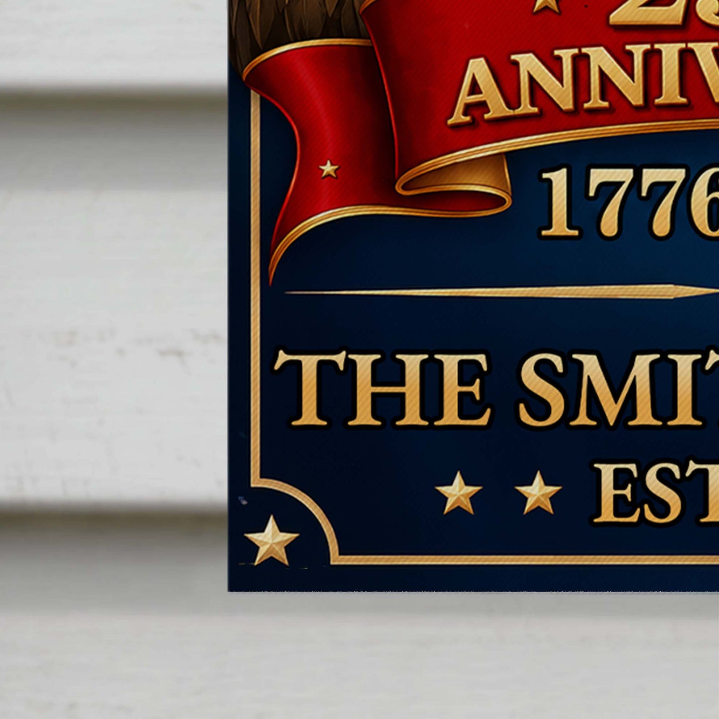 America Anniversary Custom Family Name Eagle Flag - Personalized Flag - INDE330_GAF