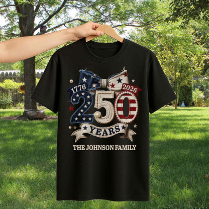 Years Of Independence Custom Family Name Stars And Stripes Bow - Personalized Custom Unisex T-shirt, Hoodie - INDE402_BBAS