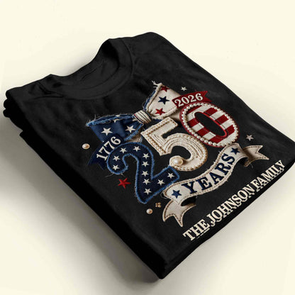 Years Of Independence Custom Family Name Stars And Stripes Bow - Personalized Custom Unisex T-shirt, Hoodie - INDE402_BBAS